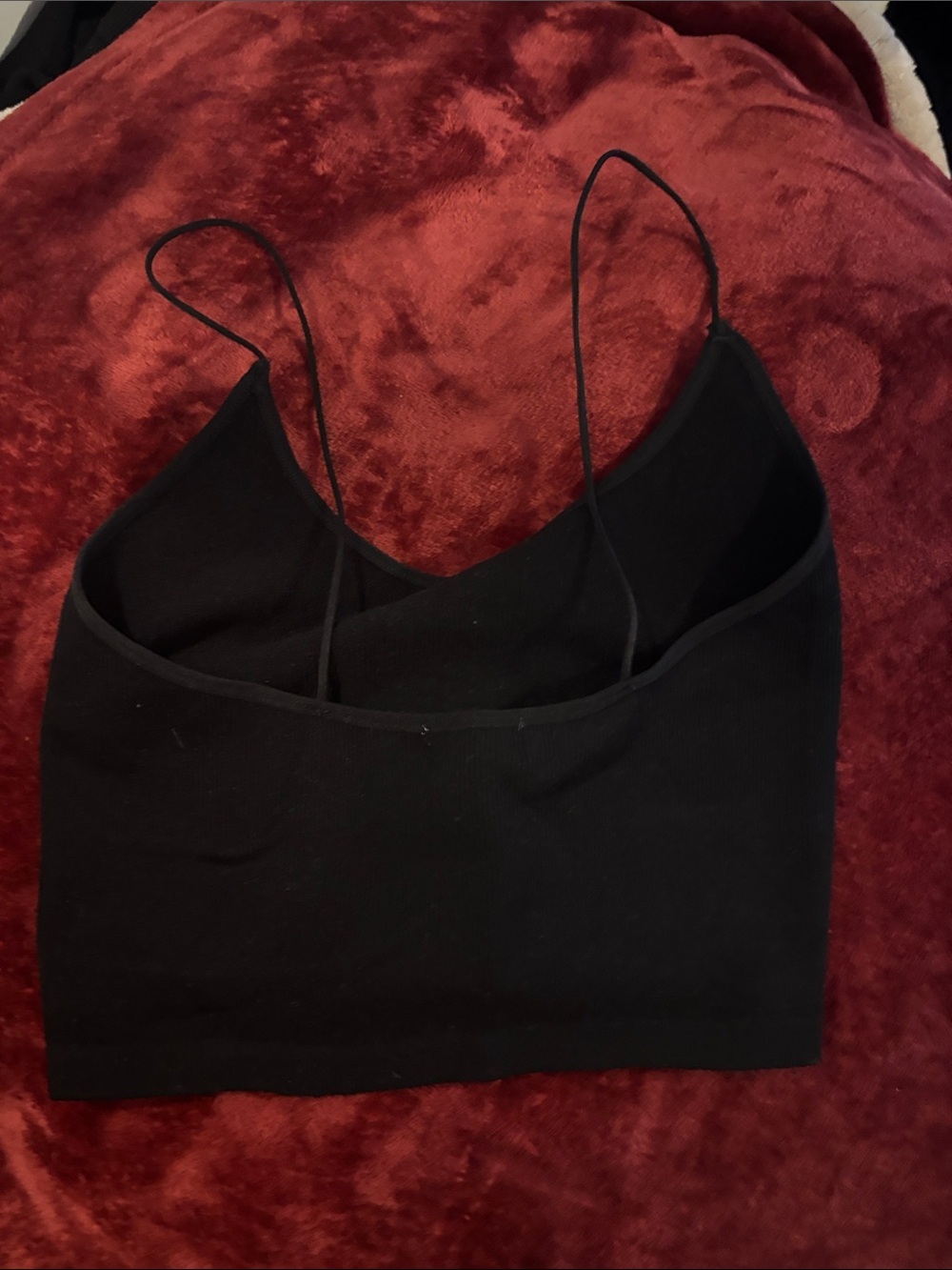 Black Ribbed Spaghetti Strap Tank Top - Picture 5 of 9